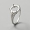Adjustable Brass Solitaire Ring Settings, 4 Claw Prong Ring Settings, Flower, Platinum, US Size 7 3/4(17.9mm), Tray: 10mm