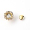 Alloy Rhinestones Rivets, with Iron Finding, for Clothes Bag Shoes Leather Craft, Sunflower, Platinum, Clear, 11x8mm, Pin: 2.5mm