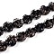 Luminous Handmade Gold Foil Glass Beads Strands, Clover, Glow in the Dark, Black, 9~10.5x10~11x4.5~6mm, Hole: 1~1.2mm, about 50pcs/strand, 19.29 inch(49cm)