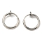 Non-Tarnish 304 Stainless Steel Clip-on Earrings, No Piercing Earrings, Stainless Steel Color, 14.5x13x4.5mm
