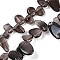 Natural Ice Obsidian Nuggets Beads Strands, 7.5~11.5x9~13x4~6.5mm, Hole: 0.8~1mm, about 62~68pcs/strand, 14.96~15.55''(38~39.5cm)