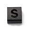 Ion Plating(IP) 304 Stainless Steel Square Slide Charms, Black, Letter S, 9x8x4mm, Hole: 3.5x8.5mm