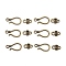 Alloy Hook Clasps, For Leather Cord Bracelets Making, Cadmium Free & Nickel Free & Lead Free, Antique Bronze, Hook: 24x11x2mm, hole: 3mm, Bar: 14x7x2mm, hole: 1.5~4mm