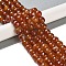 Natural Agate Beads Strands, Dyed & Heated, Faceted, Round, Chocolate, 10mm, Hole: 0.8mm, about 37pcs/strand, 14.96''(38cm)