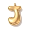 Ion Plating(IP) 304 Stainless Steel Pendants, Balloon Letter Charm, Golden, Letter J, 25x14x6mm, Hole: 2mm