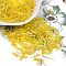 Glass Round Bugle Beads, Mixed Style, Yellow, 5~7x2mm, Hole: 0.6~1mm, about 16199pcs/pound