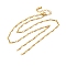 Brass Chain Necklace Making, with Natural Sunstone, Rack Plating, Long-Lasting Plated, Real 18K Gold Plated,, 18.82 inch(47.8cm)