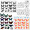 4Pcs Butterfly Carbon Steel Cutting Dies Stencils with PET Hollow Out Drawing Painting Stencils Sets & 1Pc Custom PVC Plastic Stamps, 91x126x0.8mm