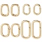 8Pcs 4 Styles Brass Twister Clasps, Long-Lasting Plated, Oval, Real 18K Gold Plated, 13~29x10~15.5x2~4mm, 2pcs/style
