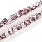 Luminous Handmade Silver Foil Glass Beads Strands, Rondelle, Glow in the Dark, Old Rose, 7~8.5x4.5~6.5mm, Hole: 1~1.5mm, about 80pcs/strand, 16.34 inch(41.5cm)