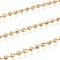 Brass Ball Chains, Cadmium Free & Lead Free, Faceted, with Spool, Long-Lasting Plated, Unwelded, Real 18K Gold Plated, 4mm, about 16.4 Feet(5m)/roll