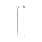 304 Stainless Steel Eye Pins, Stainless Steel Color, 40x0.6mm, Hole: 2mm, 100pcs/set