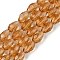 Glass Beads Strands, Faceted, Teardrop, Goldenrod, 11x8mm, Hole: 1mm, about 57~59pcs/strand, 26.38~26.77 inch
