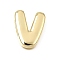 Brass Slide Charms, Letter, Golden, Letter V, 25x20.5x5mm, Hole: 11.5x2mm