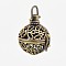 Brass Hollow Cage Pendants, For Chime Ball Pendant Necklace Making, Round, Antique Bronze, 36mm, 29x27x23mm, Hole: 6x6mm, Inner Diameter: 21mm