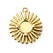 Brass Pendant Cabochon Settings, Sun, Cadmium Free & Lead Free, Long-Lasting Plated, Rack Plating, Golden, 20x18x3mm, Hole: 1.2mm, Tray: 6mm.
