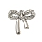 Alloy Pendants, with Crystal Rhinestone, Bowknot, Platinum, 16x17x2.5mm, Hole: 1.2mm