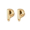 304 Stainless Steel Charms, Letter, Ion Plating(IP), Real 18K Gold Plated , Letter P, 7.5x4.5x3.5mm, Hole: 1.8mm