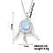 Starry Sky Theme Brass Pave Clear Cubic Zirconia Pendant Necklace for Women, Feather, 15.75 inch(40cm)