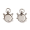 304 Stainless Steel Charms Rhinestone Claw Settings, Polished, Flat Round, Stainless Steel Color, Fit for 3.5mm Rhinestone, 7x4.5x4mm, Hole: 1.6mm