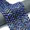 Natural Lapis Lazuli Beads Strands, Faceted Hexagonal Cut Coin Beads, Flat Round, with Seed Beads, 8~8.5x5mm, Hole: 0.8mm, about 36pcs/strand, 15.16''~15.24''(38.5~38.7cm)