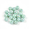 Electroplate Pearlized Glass Pearl Beads, Iridescent, Round, Aquamarine, 6x5.5mm, Hole: 1.2~1.4mm, about 1730pcs/Pound