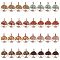32Pcs 8 Styles Natural & Synthetic Mixed Gemstone Chip Pendants, Red Copper Plated Alloy Tree of Life Charms, 29x25mm, 4pcs/style