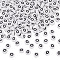 500Pcs Acrylic Beads, with Horizontal Hole, Letter, Flat Round, Letter O, 7x4mm, Hole: 1mm
