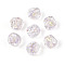 Handmade Foil Lampwork Beads, Nuggets, Clear, 9~10.5x10~11.5x10~11.5mm, Hole: 1.2~1.8mm, about 50pcs/strand, 19.29~20.47''(49~52cm)