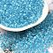 Transparent Glass Round Seed Beads, Inside Colours, Round, Deep Sky Blue, 6/0, 4x3mm, Hole: 1.2mm, about 161pcs/10g
