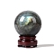 Natural Labradorite Sphere Ornament, Crystal Healing Ball Display Decorations with Base, for Home Decoration, 50mm