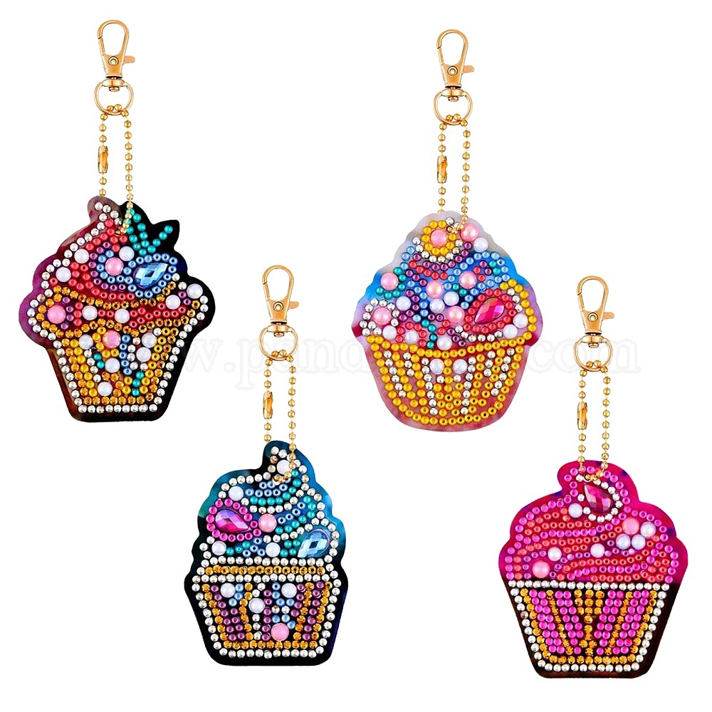 Wholesale Cake Shape DIY 5D Diamond Painting Keychain - Pandahall.com