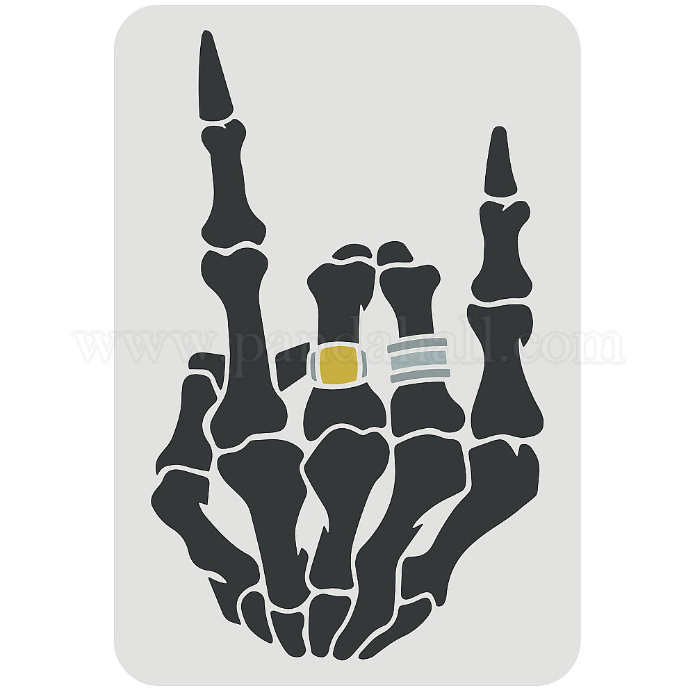 Shop FINGERINSPIRE Skeleton Hand Stencil 29 7x21cm Skeleton Rock Hand printable-henna-stencils-free-printable-templates