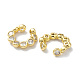 Clear Cubic Zirconia Diamond Wrap Cuff Earrings EJEW-H135-04G-2
