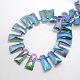 Faceted Electroplate Crystal Glass Trapezoid Beads Strands EGLA-F073B-05-2