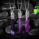 Bullet Natural Agate Pointed Pendant Necklaces NJEW-BB00014-04-3