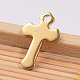 Ion Plating(IP) 304 Stainless Steel Tiny Cross Charms STAS-K124-02G-1