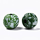 Printed Natural Wooden Beads WOOD-R270-11D-2