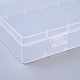 プラスチック箱  ビーズ保存容器  長方形  透明  20.4x11.4x3.6cm CON-I008-01-3