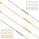 Chgcraft 2 couleurs 2m chaînes de perles rondes en laiton faites à la main DIY-CA0002-06-1