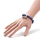 Bracelet extensible en lapis-lazuli naturel (teint) BJEW-JB08748-02-3