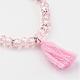 Glass Beads Stretch Charm Bracelets BJEW-JB03089-3