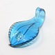 Handmade Silver Foil Glass Leaf Pendants for Summer Necklace Making X-SLSP170Y-3