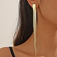 Brass Chains Tassel Earrings EJEW-P236-01G-3