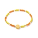 5 pièces 5 style citron & fraise & pastèque argile polymère & perles de verre ensemble de bracelets extensibles BJEW-JB09102-4