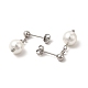 Orecchini pendenti con nappa di perle di vetro EJEW-P219-10P-2