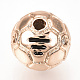 真鍮製マイクロパヴェキュービックジルコニアビーズ  サッカー/サッカーボール  ローズゴールド  10mm  穴：1.5mm ZIRC-Q013-10mm-135RG-3
