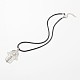 Palm Tibetan Style Alloy Pendant Necklaces NJEW-F197-04-1