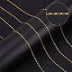 Beebeecraft Catene portacavi placcate in oro 33 piedi 18k Catena a maglie a specchio con 20 fermagli a moschettone e 50 anelli di salto per la creazione di braccialetti di orecchini di collane DIY-BBC0001-15-5