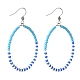 Perline di vetro colorate orecchini pendenti con anello grande per ragazze donne EJEW-JE04653-5